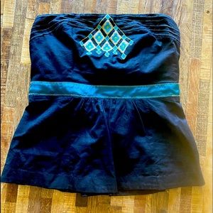Anthropolgie Strapless Black Top Size 6